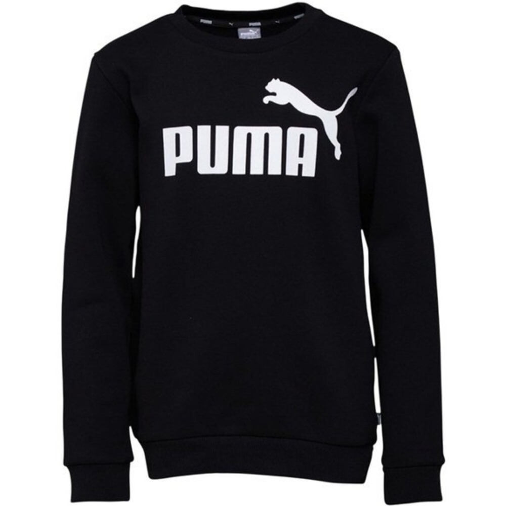 Puma Boys Crewneck Sweatshirt Black White Logo Tape‎ Sleeve L 14-16 NEW